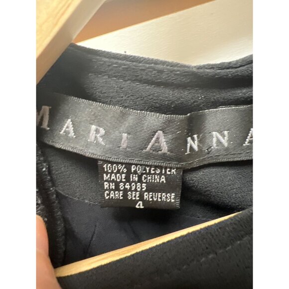 Marianna Vintage Black Short Sleeve Beaded Evening Cocktail Dress - Picture 5 of 7